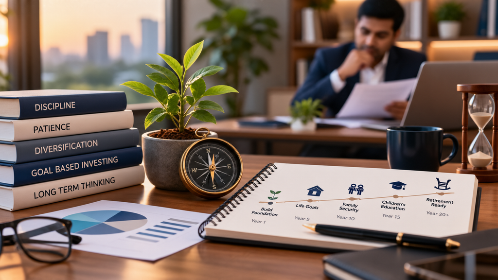 Long-term investment planning focused on discipline, patience and financial goals.